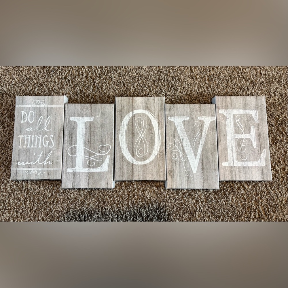 Rustic LOVE Wall Art Set